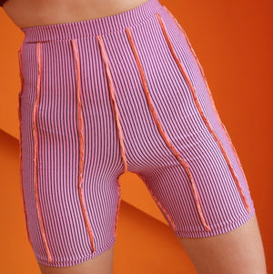 SAMPLE PINK PINSTRIPE SHORTS SIZE XXS