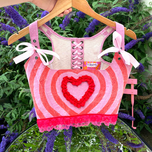 SAMPLE FRILLY HEART TOP SIZE S