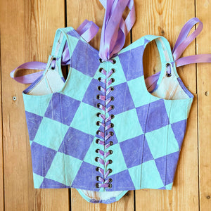 BLUE CANDY CHECKER TOP